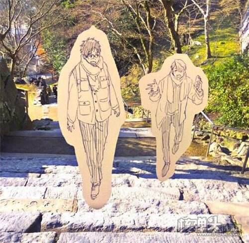 《冰上的尤里》岛国粉丝手绘看板去圣地巡礼
