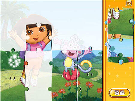 好玩的朵拉智力拼图flash小游戏_核弹头朵拉智