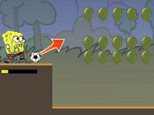 好玩的海绵宝宝踢足球中文版flash小游戏_核弹