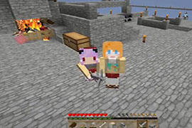 我的世界两只萌妹子的1.10版本空岛生存