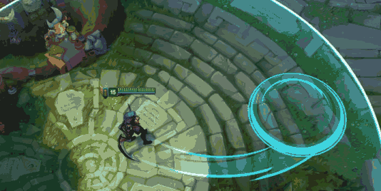 q技能是一个很神奇的技能,因为它不仅在爆炸点有伤害,被它弹道扫