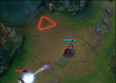 点击图片播放gif动画# 4, 对线时使用q和e技能不断调整球的位置,限制