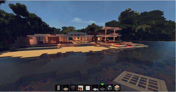 中国式的海边别墅 我的世界创意作品欣赏