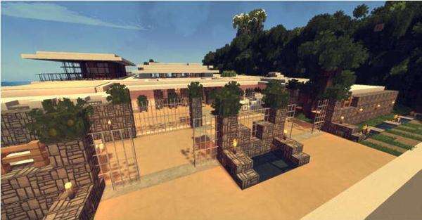 中国式的海边别墅 我的世界创意作品欣赏