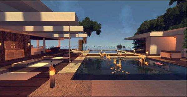 中国式的海边别墅 我的世界创意作品欣赏