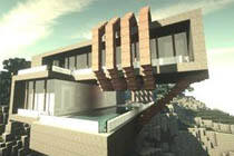 橙灰色系现代别墅 我的世界精品建筑教学