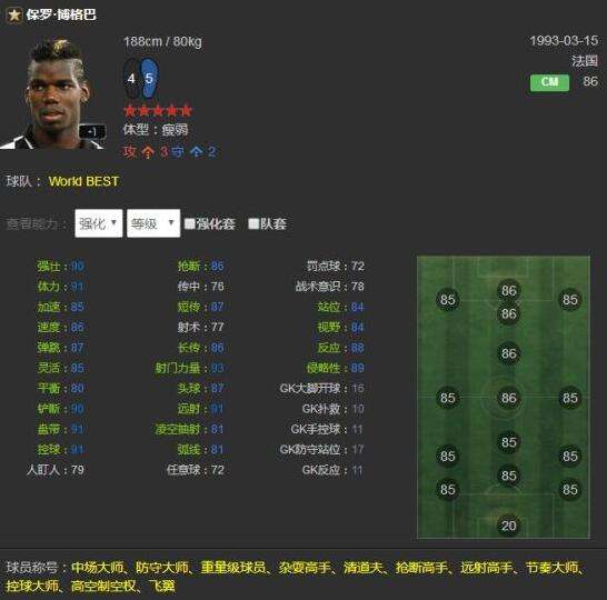 FIFAOL3WB卡主流球员评测 主流球星盘点