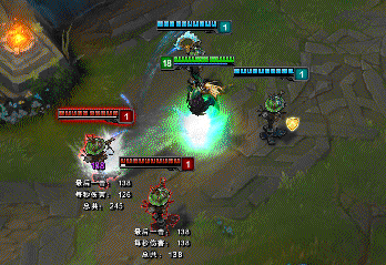 w技能的弹道总会自动寻找最近的3个单位,在之间相互弹射.