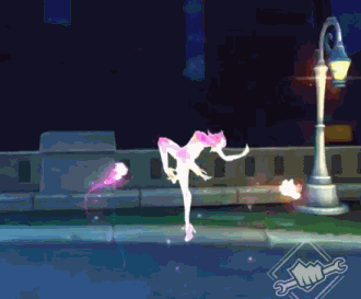 所有皮肤中最为少女风的一款,并且赏金的和金克斯一样拥有两个小精灵