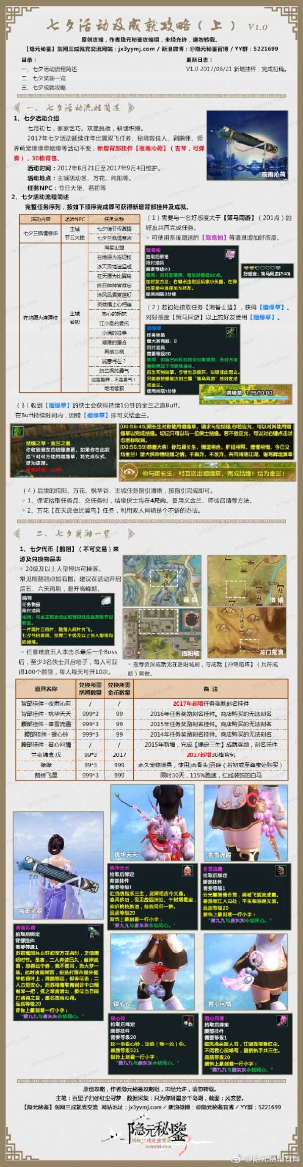 剑网3七夕活动最详细攻略 助你七夕畅游大唐!