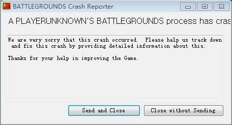 绝地求生battlegrounds crash reporter错误
