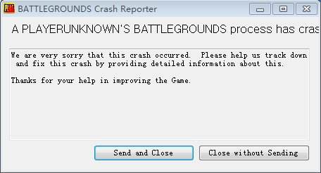 绝地求生battlegrounds crash reporter错误