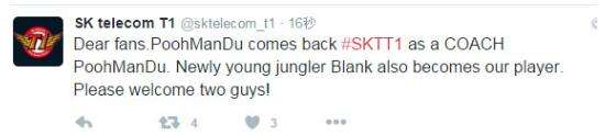 PoohManDu重返SKT：离开iG以教练身份回SKT