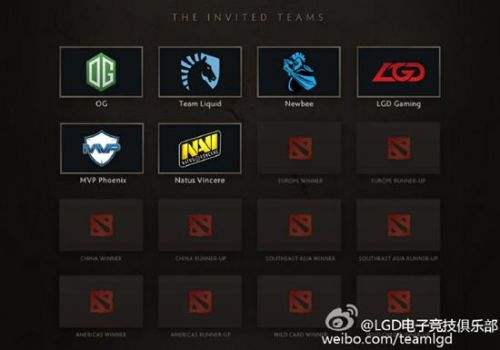 TI6国际邀请赛 6支战队受邀中国队占2席