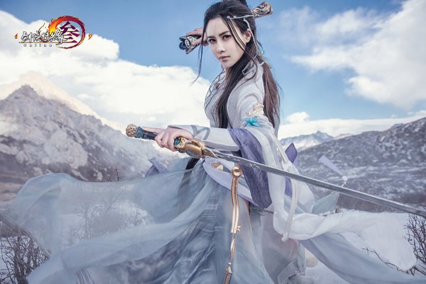 剑网3纯阳道姐雪山旅拍 雪山美人纯如画