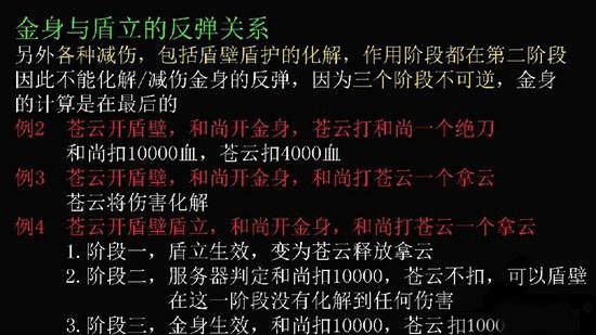《剑网3》关于盾立与金身反弹的机制攻略