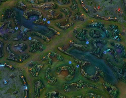 召唤师峡谷的植物出现在哪里 图解植物生成位置