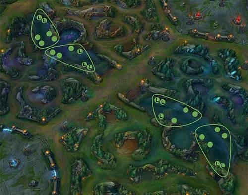 召唤师峡谷的植物出现在哪里 图解植物生成位置