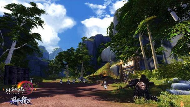 《剑网3》霸刀地图绝美风景 更有彩虹瀑布