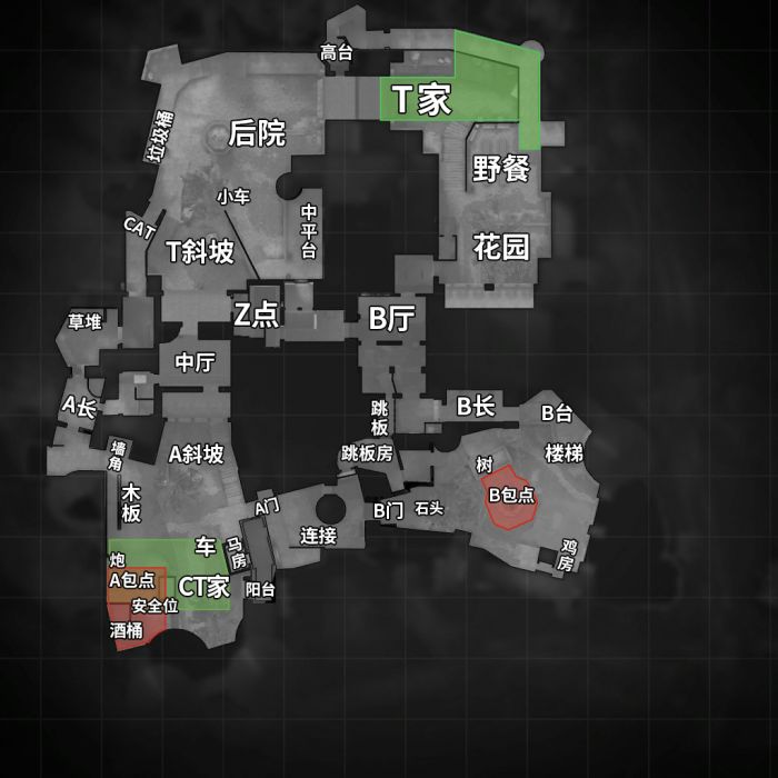 dust2英文报点图图片