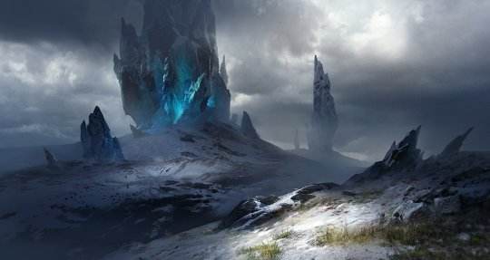 龙魂时刻唯美雪山和矿山场景精美原画赏析