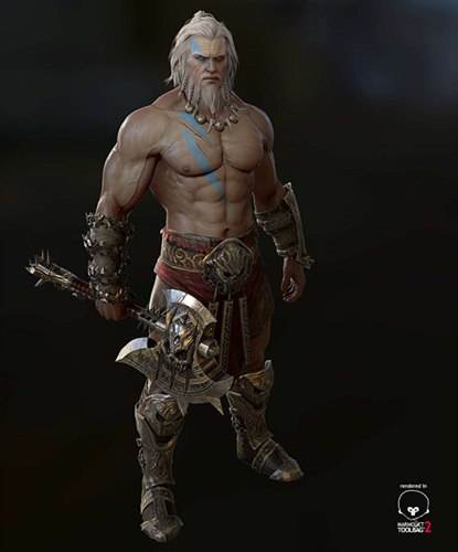 国外三维设计师重新刻画野蛮人模型 更野蛮