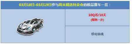 QQ飞车周末精选特卖来袭 超值精品等你拿