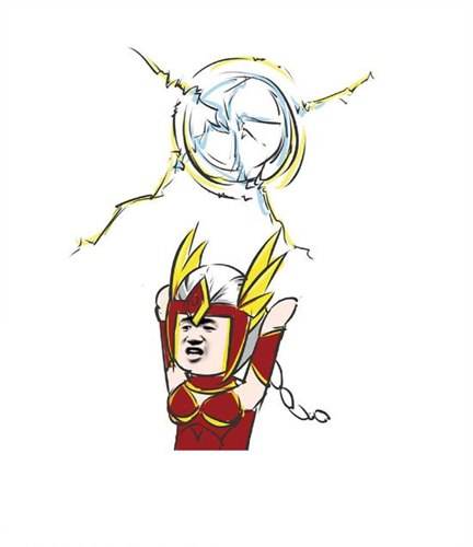 风暴英雄画作 画风不太一样的亚马逊卡西娅