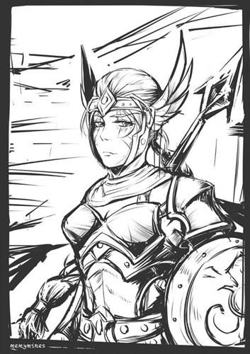 风暴英雄画作 画风不太一样的亚马逊卡西娅