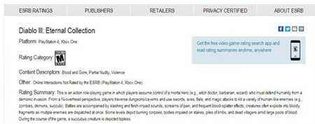 暴雪将发布暗黑三永恒珍藏版 只限PS4和X1