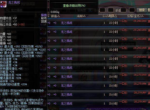 DNF国庆称号属性一出 龙挑等称号疯狂涨价