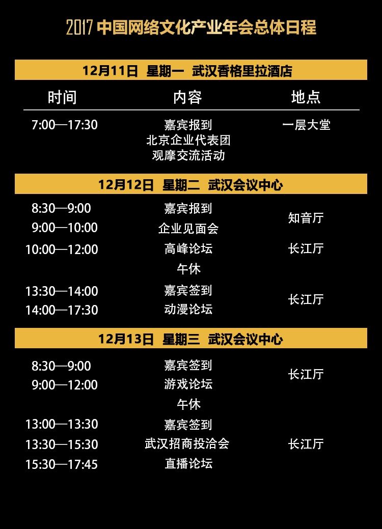2017中国网络文化产业年会嘉宾名单出炉