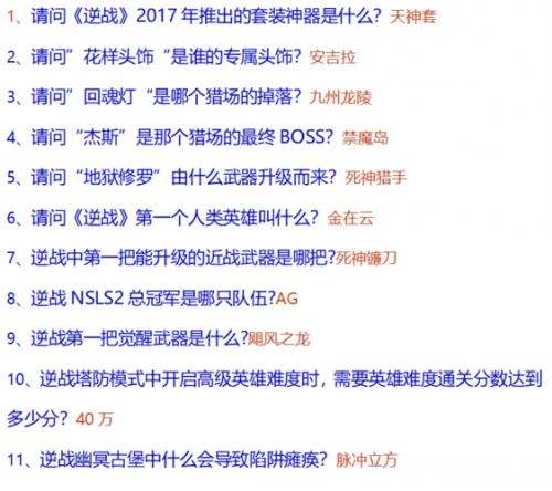 逆战学院霸主题目答案分享 新答题活动攻略